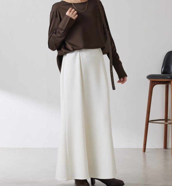  「サテンサイドドロストTブラウス」|シャツ・ブラウス|