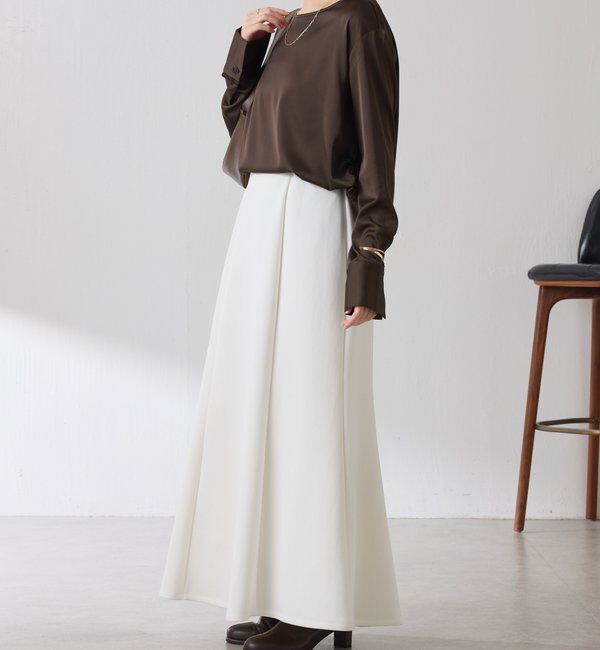  「サテンサイドドロストTブラウス」|シャツ・ブラウス|