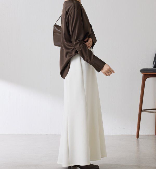  「サテンサイドドロストTブラウス」|シャツ・ブラウス|