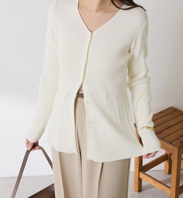  「リブペプラムカーディガン」|ニット・セーター|
