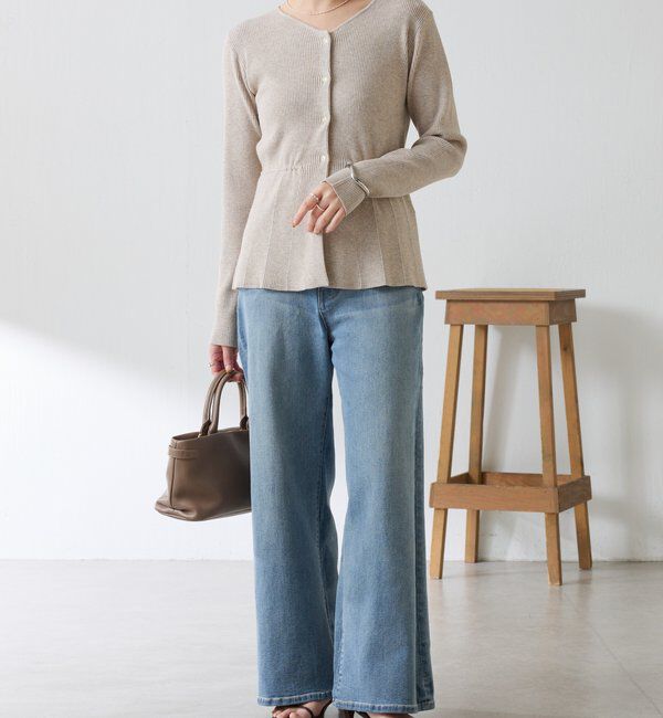  「リブペプラムカーディガン」|ニット・セーター|