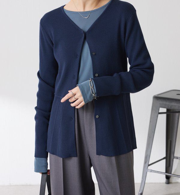  「リブペプラムカーディガン」|ニット・セーター|