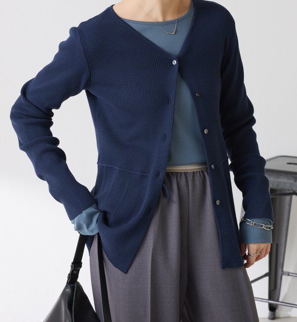  「リブペプラムカーディガン」|ニット・セーター|