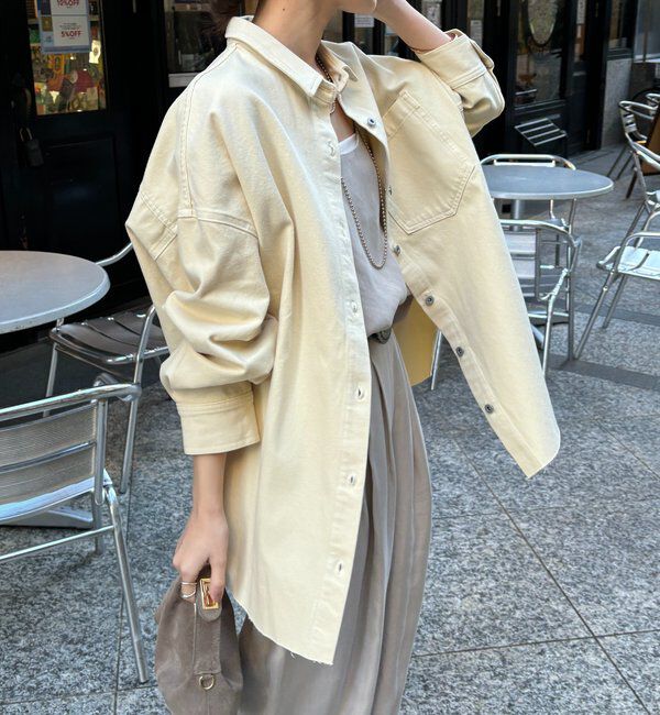  「【新色追加】ダメージデニムシャツ」|シャツ・ブラウス|