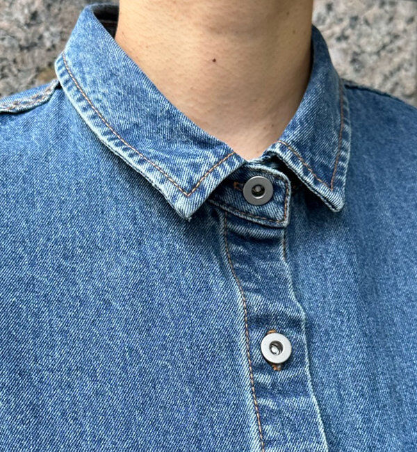  「【新色追加】ダメージデニムシャツ」|シャツ・ブラウス|