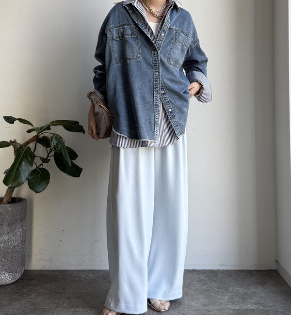  「【累計販売数3万枚突破/21色4サイズ展開！】タックワイドパンツ」|チノ|