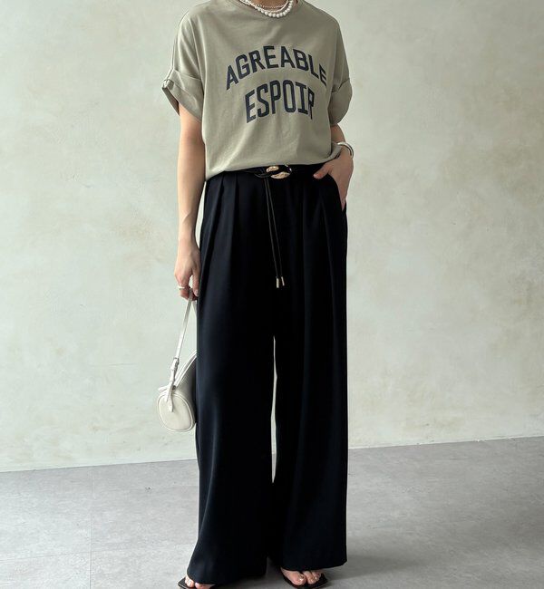  「【累計販売数3万枚突破/21色4サイズ展開！】タックワイドパンツ」|チノ|