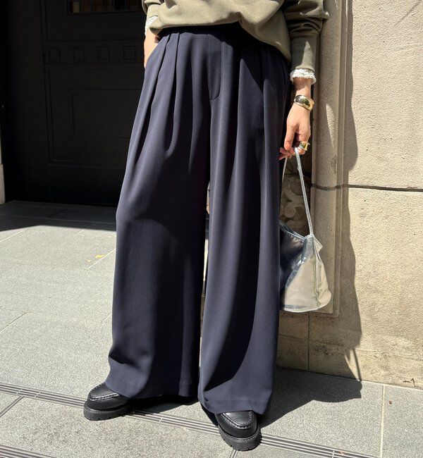  「【累計販売数3万枚突破/21色4サイズ展開！】タックワイドパンツ」|チノ|