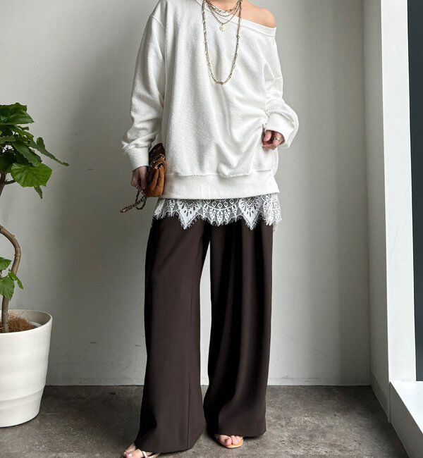  「【累計販売数3万枚突破/21色4サイズ展開！】タックワイドパンツ」|チノ|