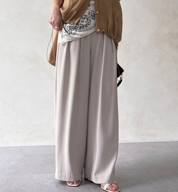  「【累計販売数3万枚突破/21色4サイズ展開！】タックワイドパンツ」|チノ|