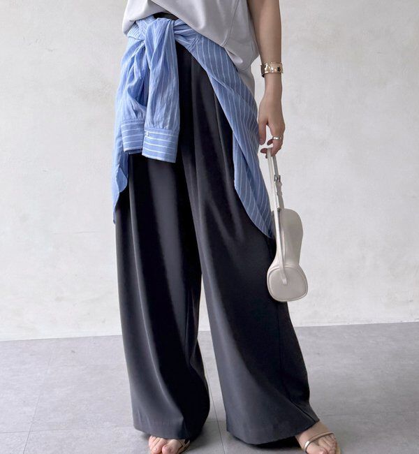  「【累計販売数3万枚突破/21色4サイズ展開！】タックワイドパンツ」|チノ|