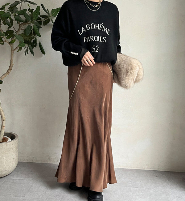  「キュプラ混フレアスカート」|スカート|