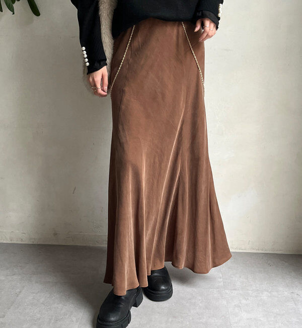  「キュプラ混フレアスカート」|スカート|