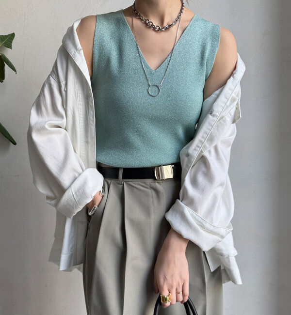  「前後2WAYラメニットタンク」|ニット・セーター|