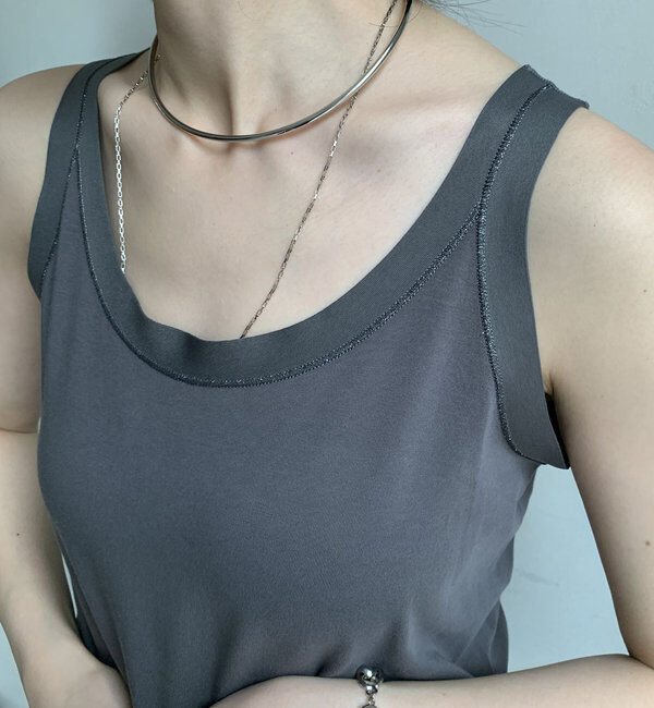  「ラメステッチキャミタンク」|Tシャツ・カットソー|