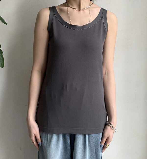  「ラメステッチキャミタンク」|Tシャツ・カットソー|