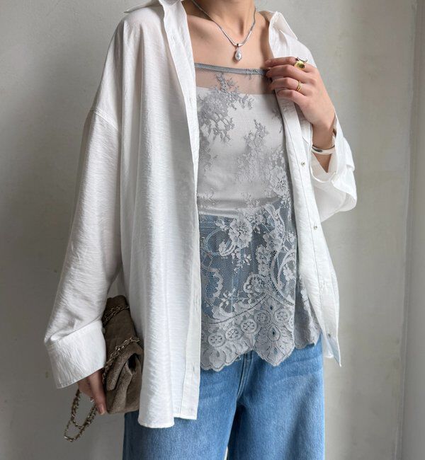  「スカラレースキャミ」|シャツ・ブラウス|グレー