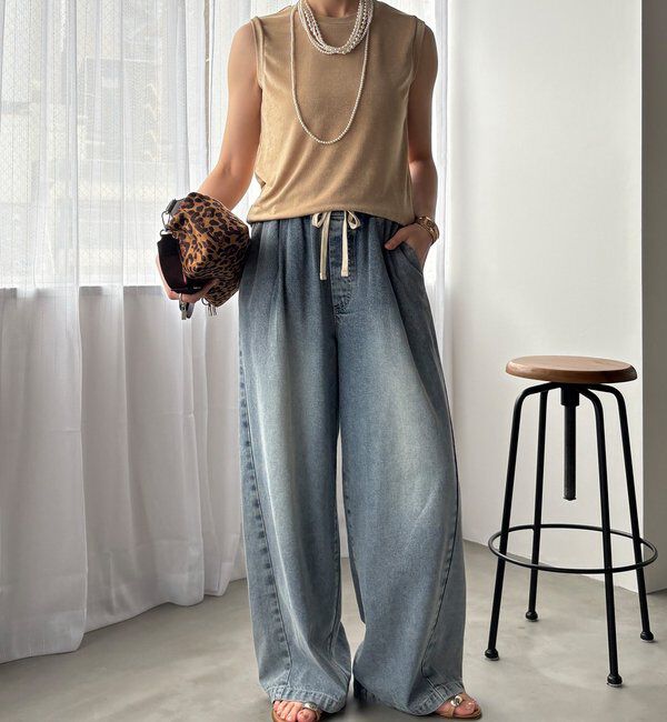  「デニムワイドイージーパンツ」|デニム|