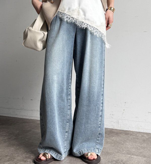  「デニムワイドイージーパンツ」|デニム|