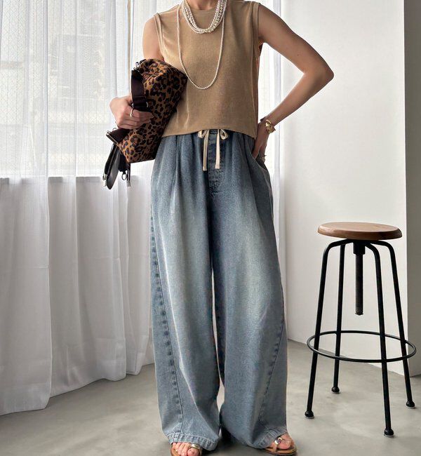  「デニムワイドイージーパンツ」|デニム|