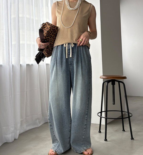  「デニムワイドイージーパンツ」|デニム|