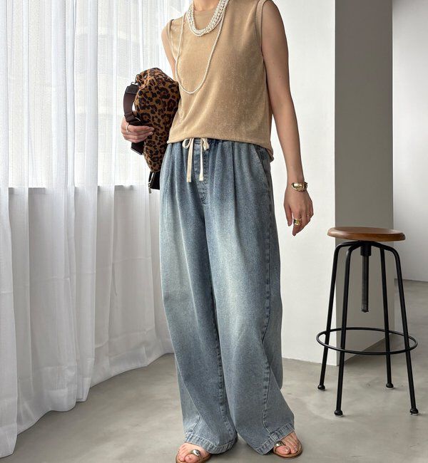  「デニムワイドイージーパンツ」|デニム|