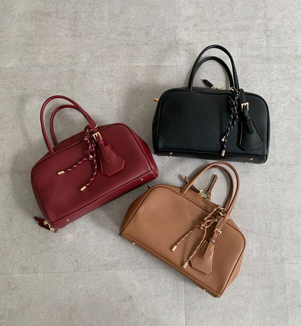  「チャーム付横長ボストン」|トートバッグ|