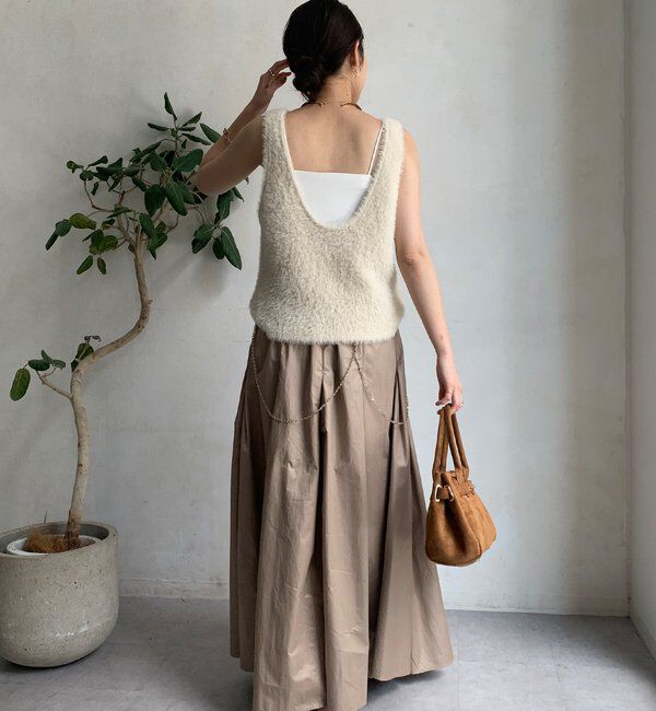  「前後2WAYシャギーニットタンクベスト」|ニット・セーター|