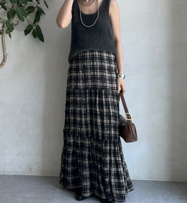  「前後2WAYシャギーニットタンクベスト」|ニット・セーター|