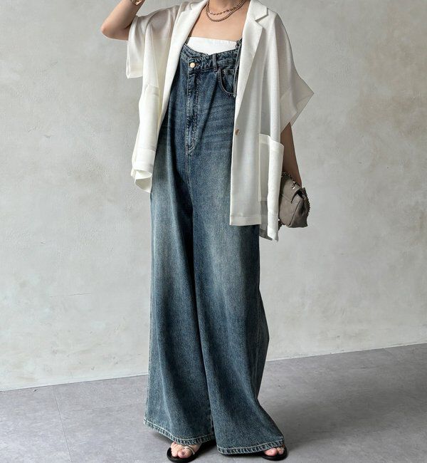  「【WEB限定】 デニムオールインワン」|ワンピース|