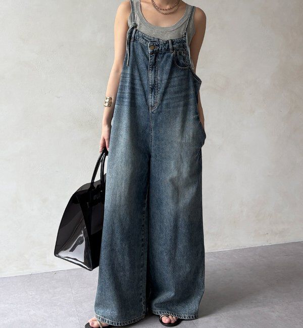  「【WEB限定】 デニムオールインワン」|ワンピース|