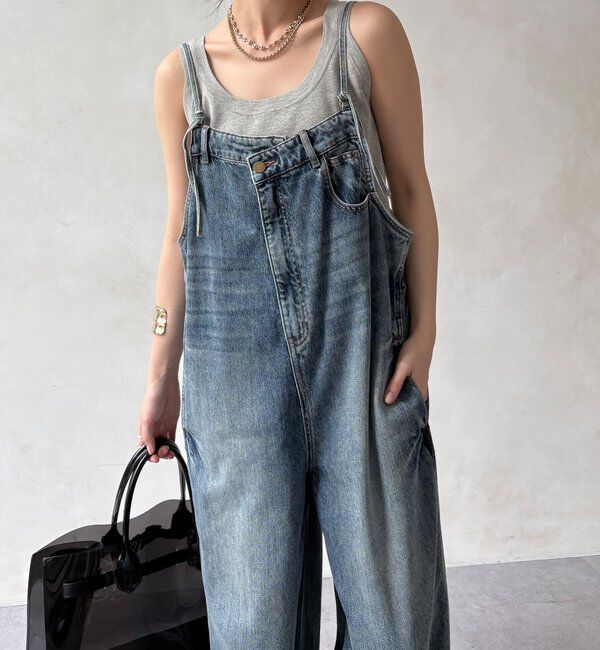  「【WEB限定】 デニムオールインワン」|ワンピース|