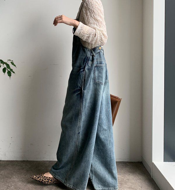  「【WEB限定】 デニムオールインワン」|ワンピース|