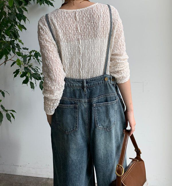  「【WEB限定】 デニムオールインワン」|ワンピース|