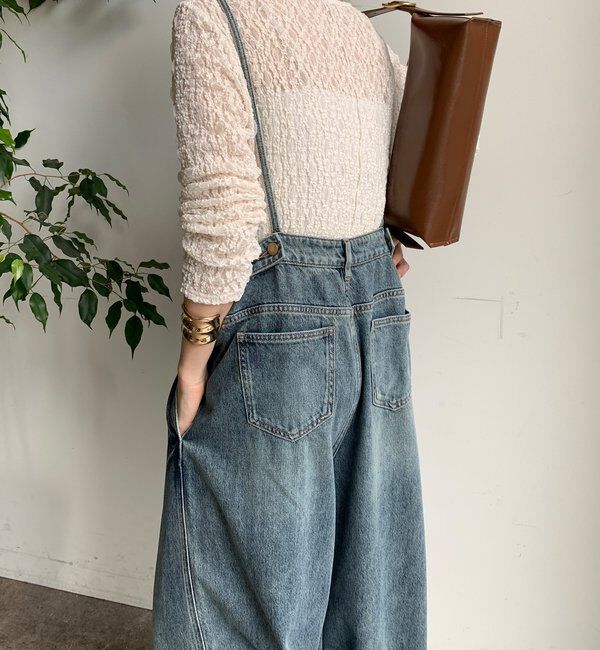  「【WEB限定】 デニムオールインワン」|ワンピース|