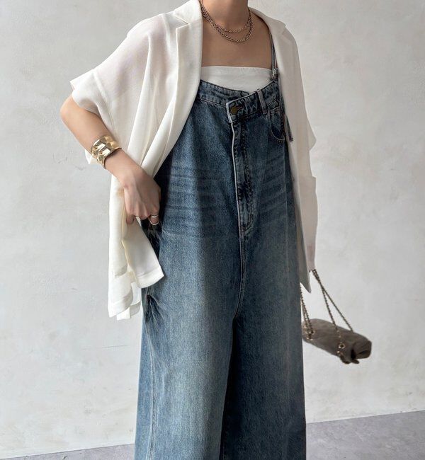  「【WEB限定】 デニムオールインワン」|ワンピース|