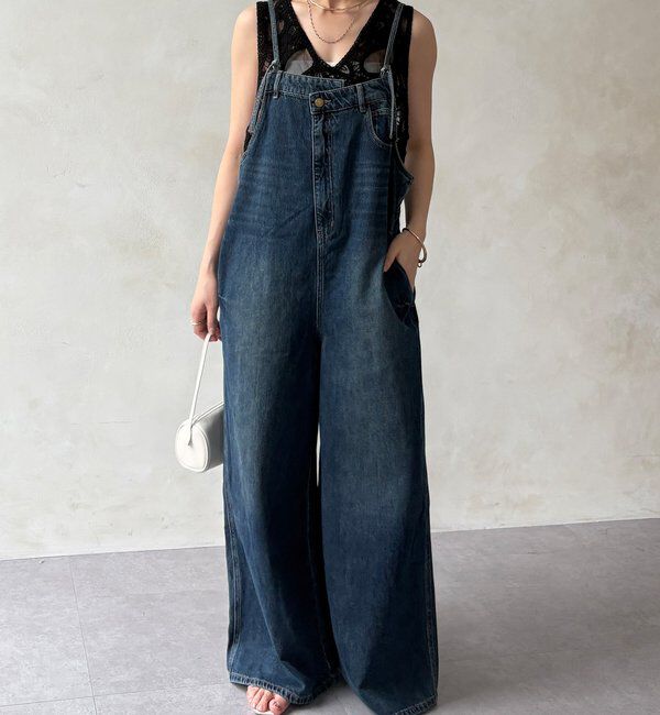  「【WEB限定】 デニムオールインワン」|ワンピース|