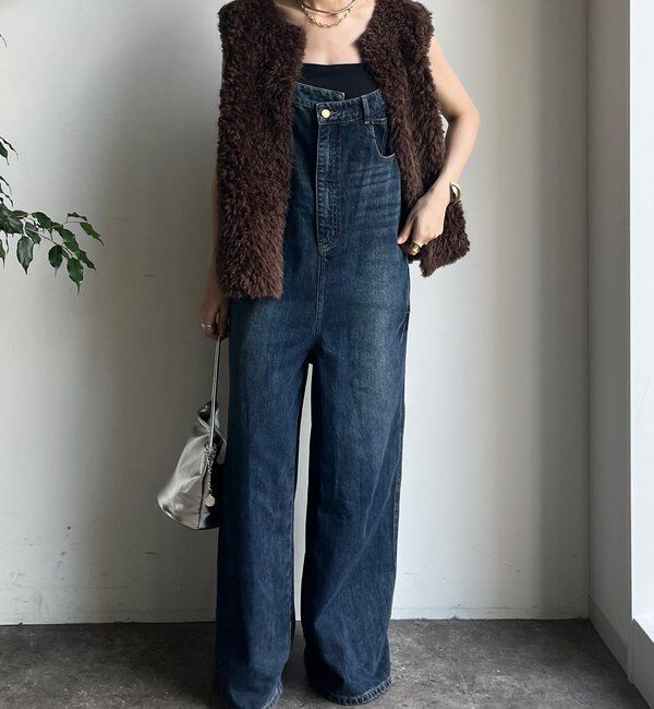  「【WEB限定】 デニムオールインワン」|ワンピース|