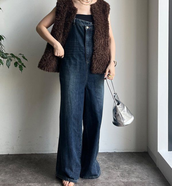  「【WEB限定】 デニムオールインワン」|ワンピース|