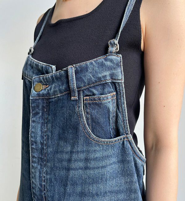  「【WEB限定】 デニムオールインワン」|ワンピース|
