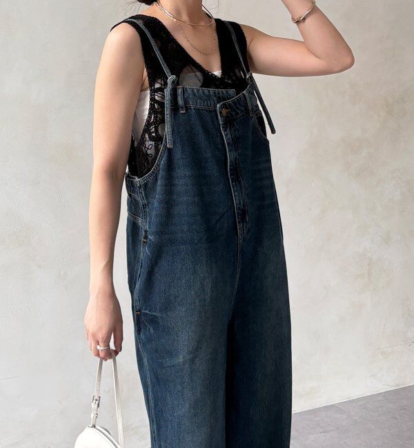  「【WEB限定】 デニムオールインワン」|ワンピース|