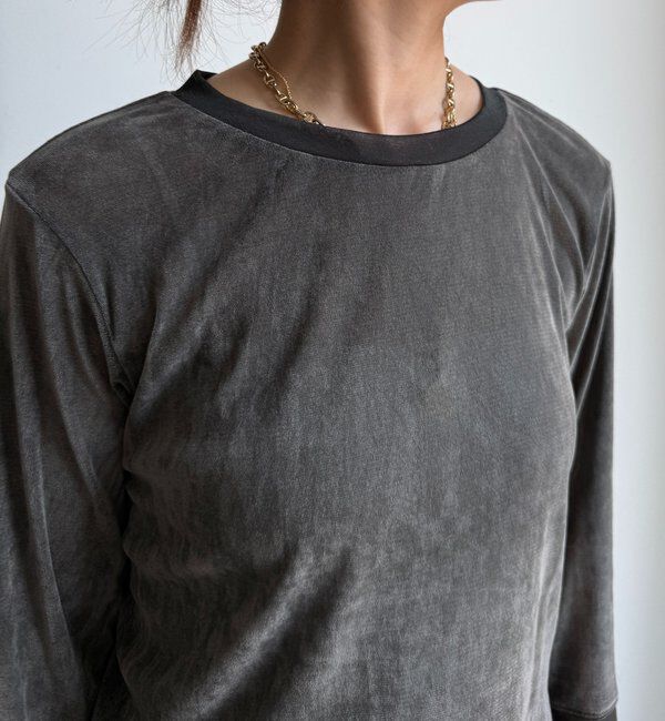  「【新色追加】チュールフロッキーシアー切替TEE」|Tシャツ・カットソー|