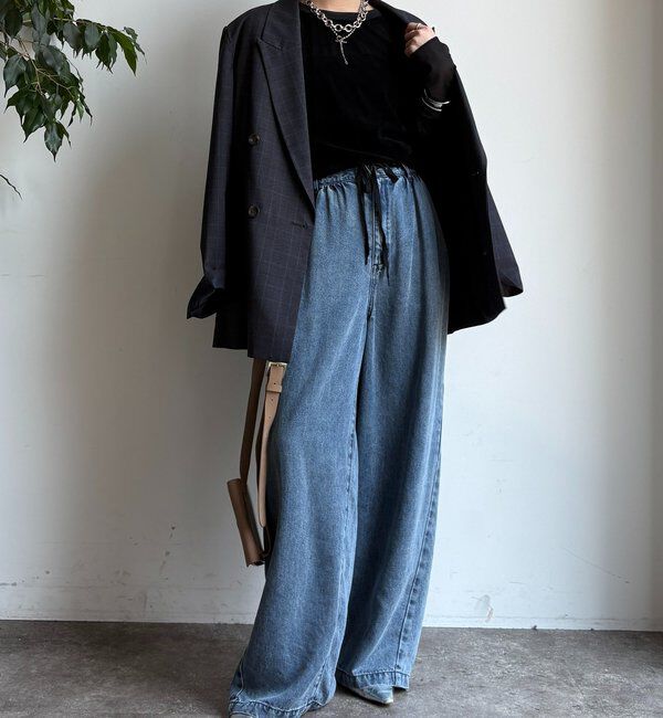  「【新色追加】チュールフロッキーシアー切替TEE」|Tシャツ・カットソー|