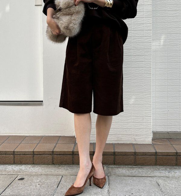  「コーデュロイショートパンツ」|チノ|ブラウン