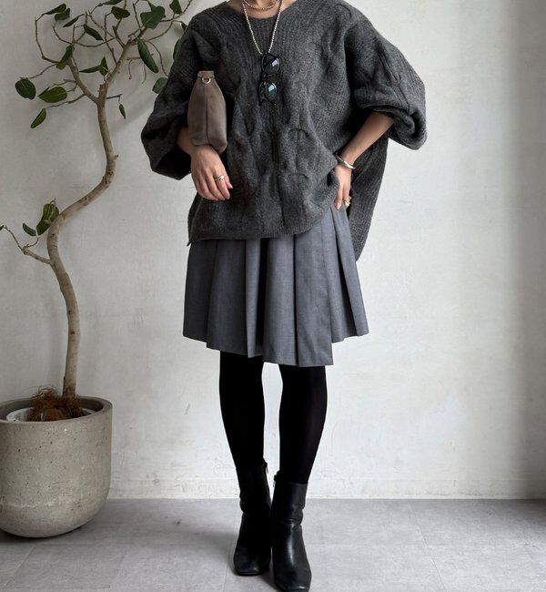  「ミドル丈プリーツスカート」|スカート|