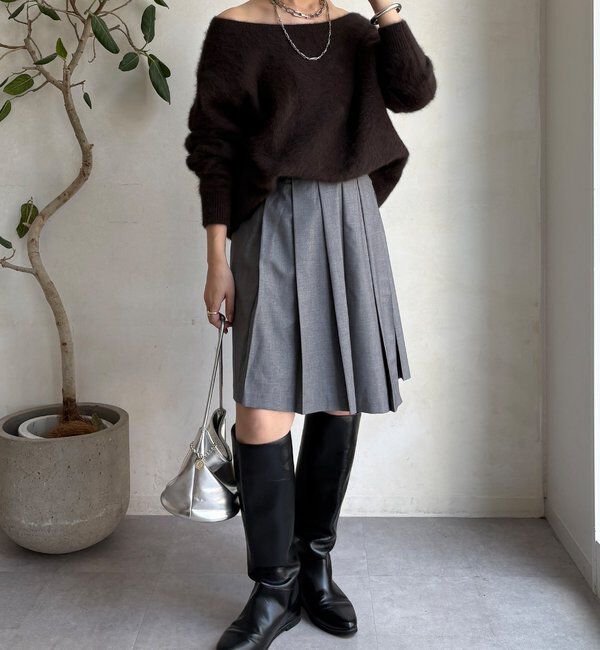  「ミドル丈プリーツスカート」|スカート|