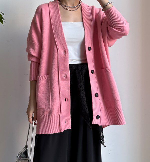  「マシーンウォッシャブルニットカーディガン」|カーディガン|