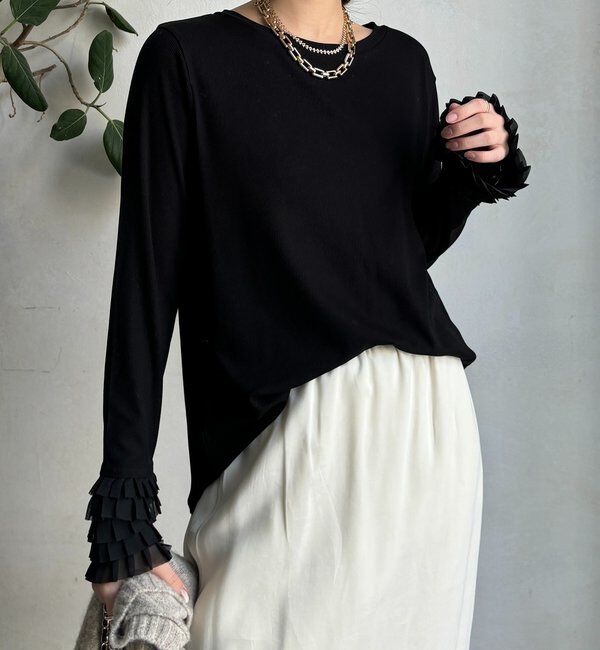  「袖フリルトップス」|Tシャツ・カットソー|