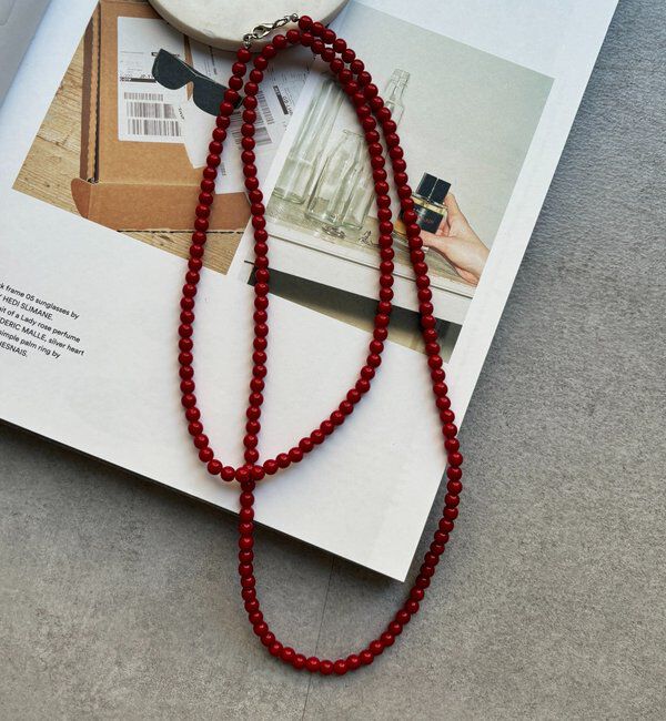  「カラーボールチェーンネックレス」|ネックレス|