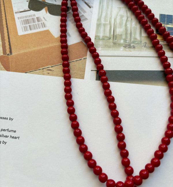  「カラーボールチェーンネックレス」|ネックレス|